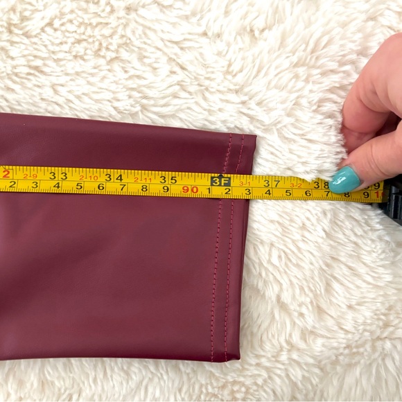 Faux Leather Maroon Skinny Leggings - Picture 7 of 7